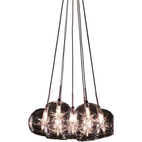 12" 7-Light Chandelier in Satin Nickel with Clear Glass