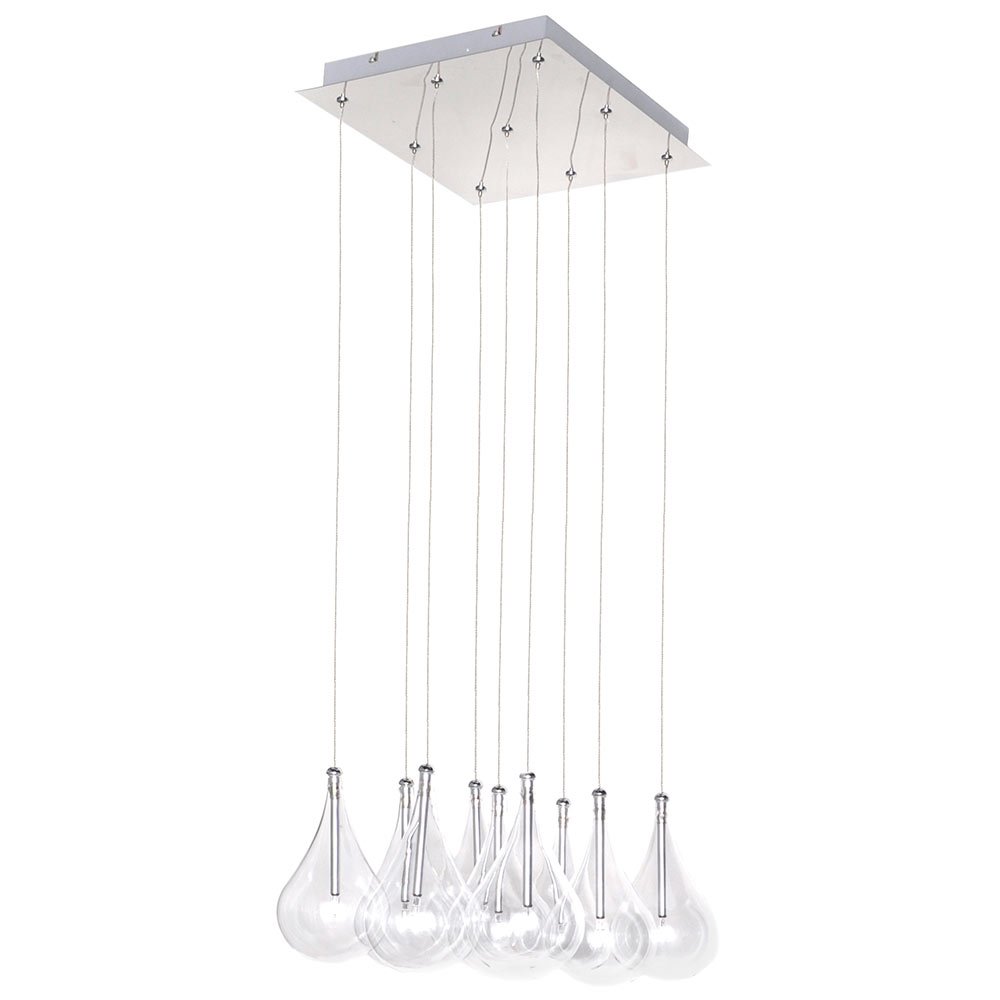12" 9-Light Chandelier in Polished Chrome with Clear Glass