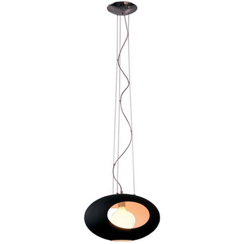 10" 1-Light Pendant in Polished Chrome with Black Glass