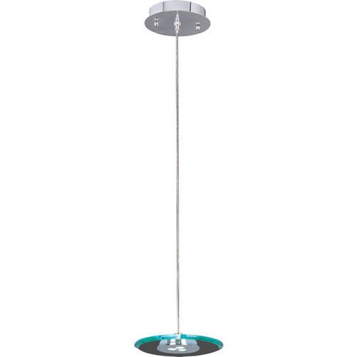 7" 1-Light LED Pendant in Polished Chrome with Clear/White Glass