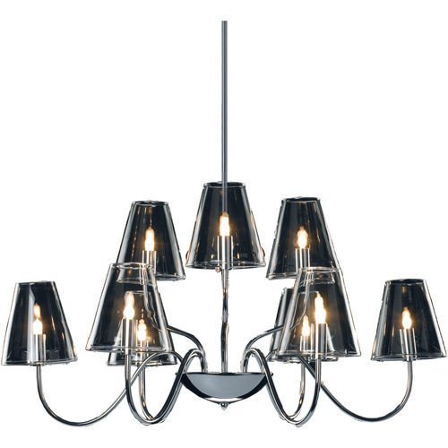 27" 9-Light Chandelier in Polished Chrome with Clear Glass