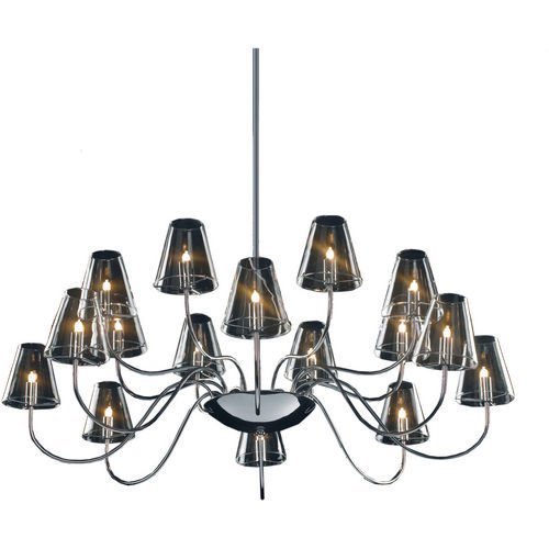 39 1/2" 16-Light Chandelier in Polished Chrome with Clear Glass