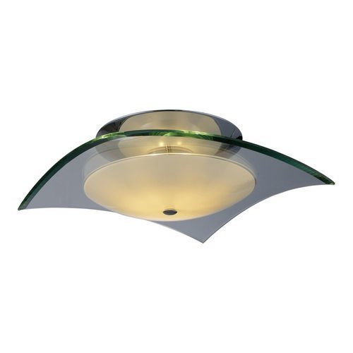 9" 1-Light Flush Mount in Polished Chrome with Clear/Opal Glass