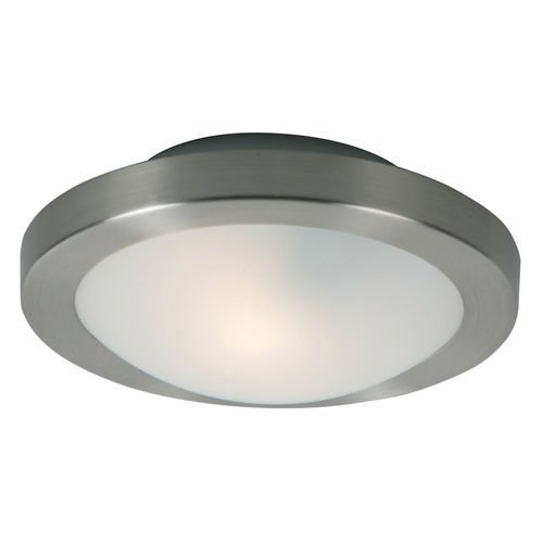 7 1/2" 1-Light Flush/Wall Mount in Satin Nickel with Frost White Glass
