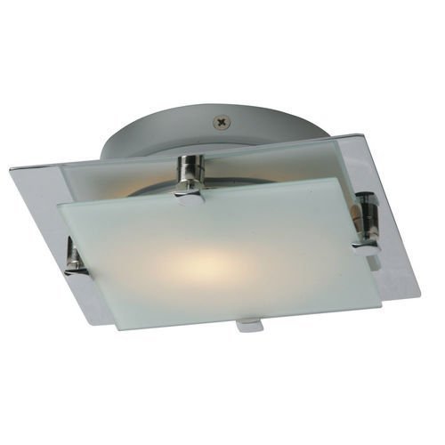 6 1/2" 1-Light Flush/Wall Mount in Polished Chrome with Frost White Glass