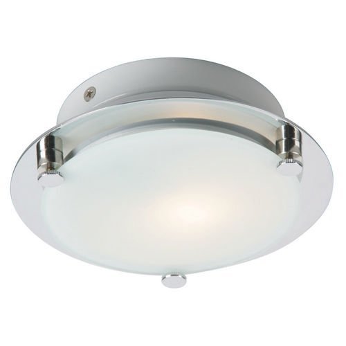 7" 1-Light Flush/Wall Mount in Polished Chrome with Frost White Glass