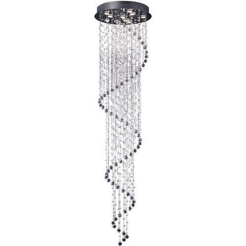23 1/2" 9-Light Chandelier in Polished Chrome with Egyptian Crystal