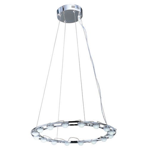 20" 16-Light LED Chandelier in Polished Chrome with Clear/White Glass