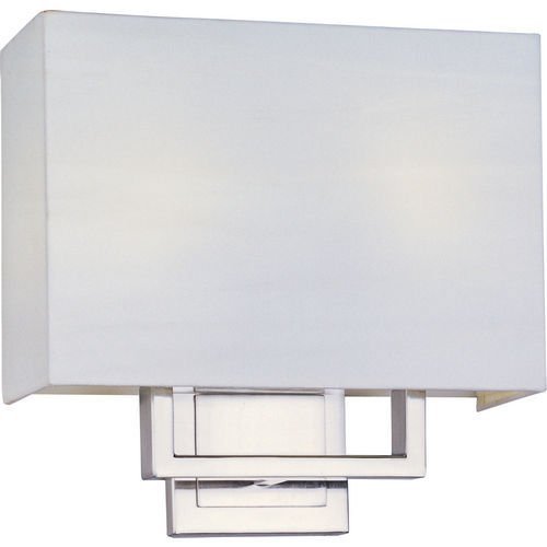 11 1/2" 2-Light Wall Sconce in Satin Nickel with White Acrylic