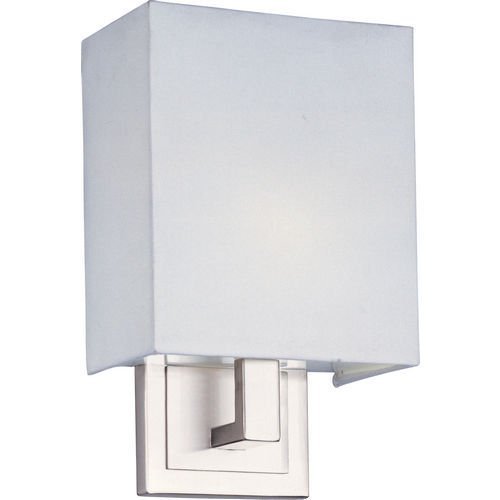 7" 1-Light Wall Sconce in Satin Nickel with White Acrylic