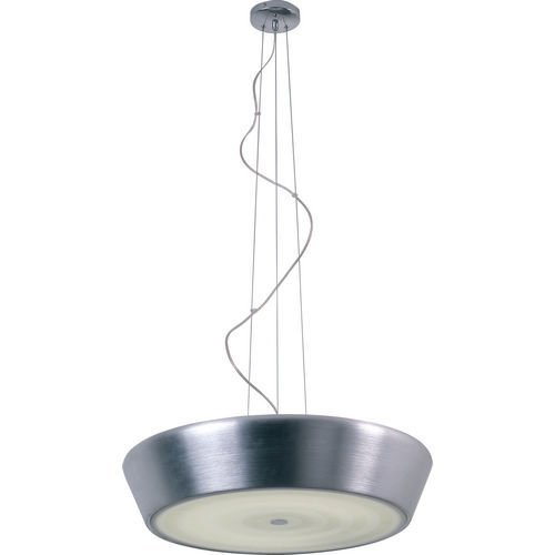 19 1/2" 2-Light Pendant in Brushed Aluminum with Frost White Glass