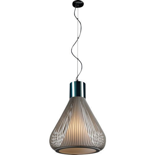 17 1/2" 1-Light Pendant in Polished Chrome/White with Frost White Glass