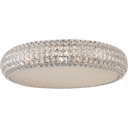 13" 4-Light Flush Mount in Polished Chrome with Crystal
