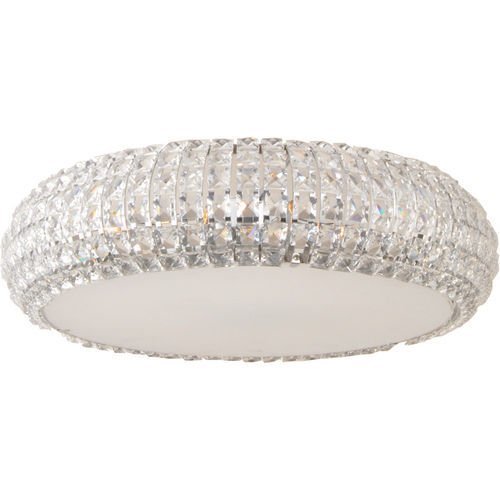 21" 9-Light Flush Mount in Polished Chrome with Crystal