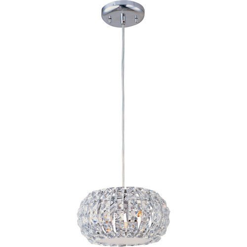 9 1/2" 3-Light Pendant in Polished Chrome with Crystal