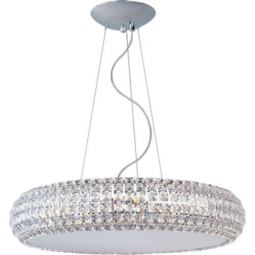 25 1/2" 10-Light Chandelier in Polished Chrome with Crystal