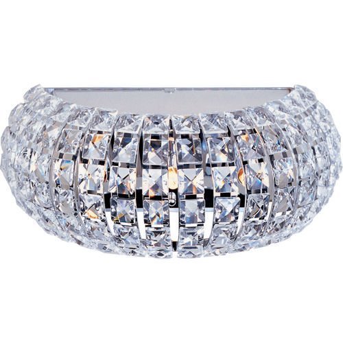 13" 3-Light Wall Sconce in Polished Chrome with Crystal