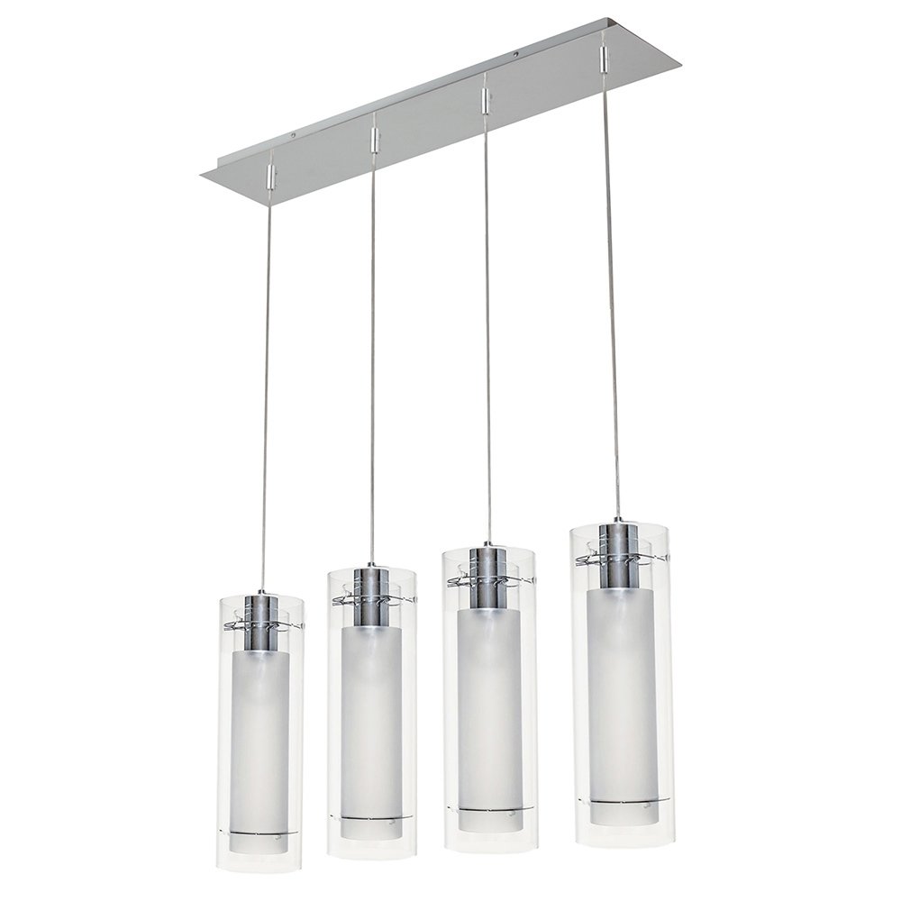 5 1/2" 4-Light Pendant in Polished Chrome with Clear/ Glass