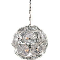 12" 8-Light Pendant in Polished Chrome with Clear Murano