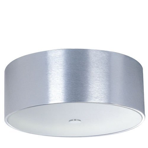 16" 3-Light Flush Mount in Brushed Aluminum / Polished Chrome with Frost White Glass