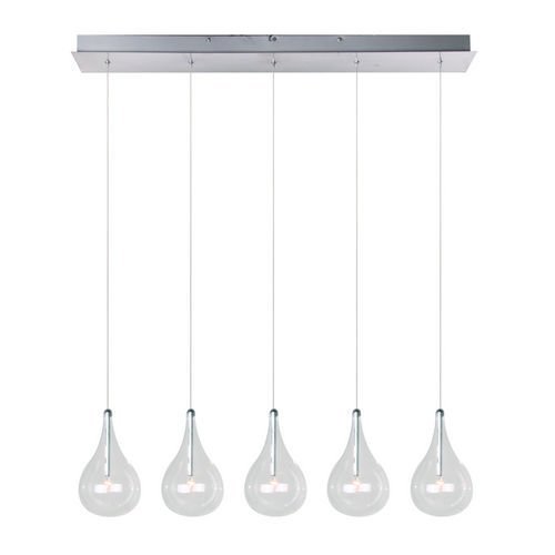 5" 5-Light Pendant in Polished Chrome with Clear Glass