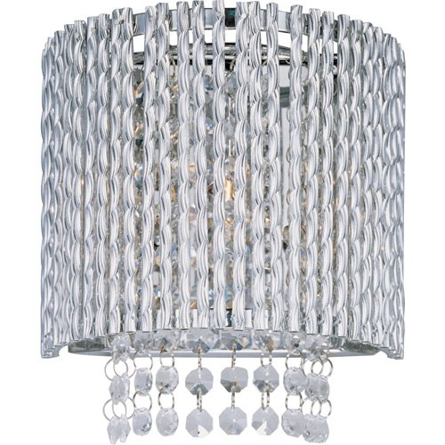7 1/2" 1-Light Wall Mount Fixture in Polished Chrome with Crystal