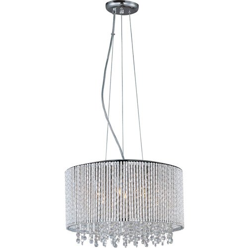 16 3/4" 7-Light Single Pendant in Polished Chrome with Crystal