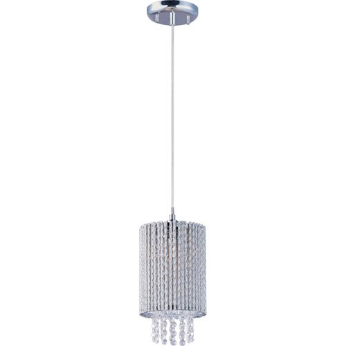 6" 1-Light Single Pendant in Polished Chrome with Crystal