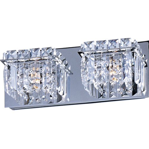 13 1/4" 2-Light Wall Mount Fixture in Polished Chrome with Crystal