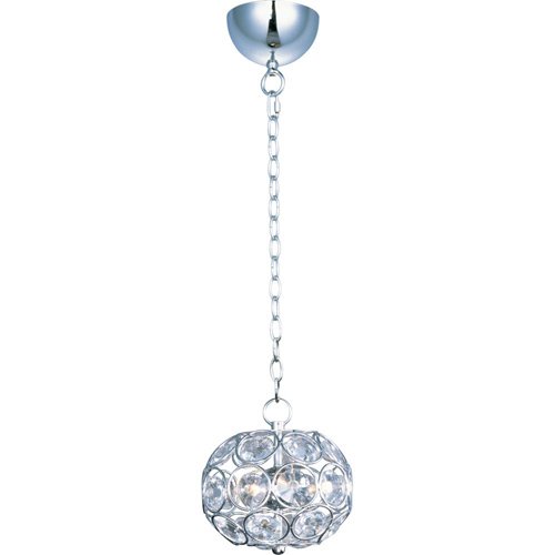 8" 3-Light Single Pendant in Polished Chrome with Crystal