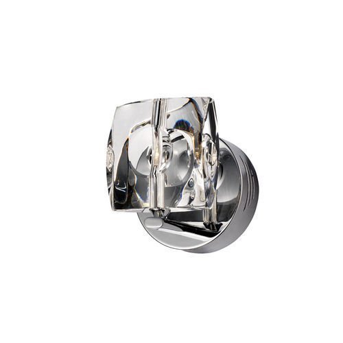 5" 1-Light Wall Mount in Polished Chrome with Crystal