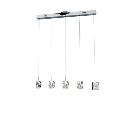 5" 5-Light Pendant in Polished Chrome with Crystal