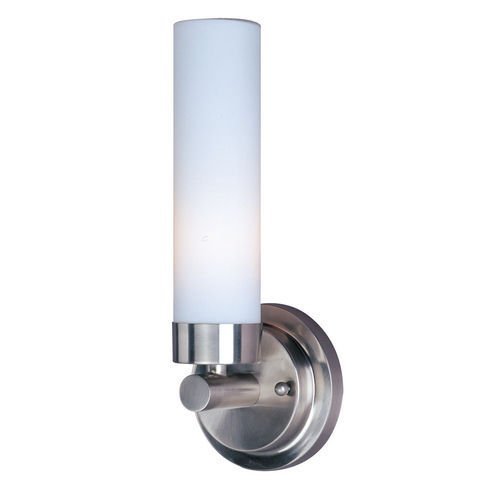 4 1/2" 1-Light Wall Mount in Satin Nickel with Matte White Glass