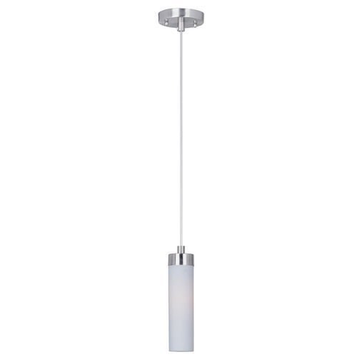 4 1/2" 1-Light Pendant in Satin Nickel with Matte White Glass