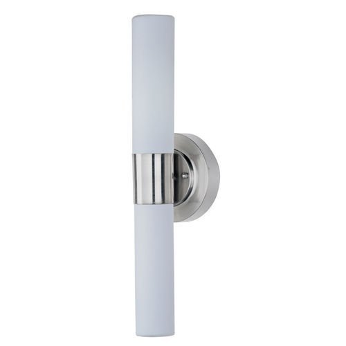 4 1/2" 2-Light CFL Wall Mount in Satin Nickel with Matte White Glass