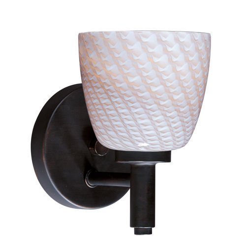 5" 1-Light Wall Mount in Bronze with Gray Ripple Glass