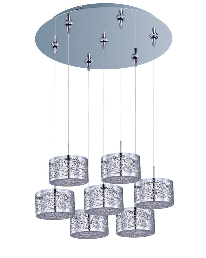 Inca 7-Light RapidJack Pendant and Canopy in Polished Chrome