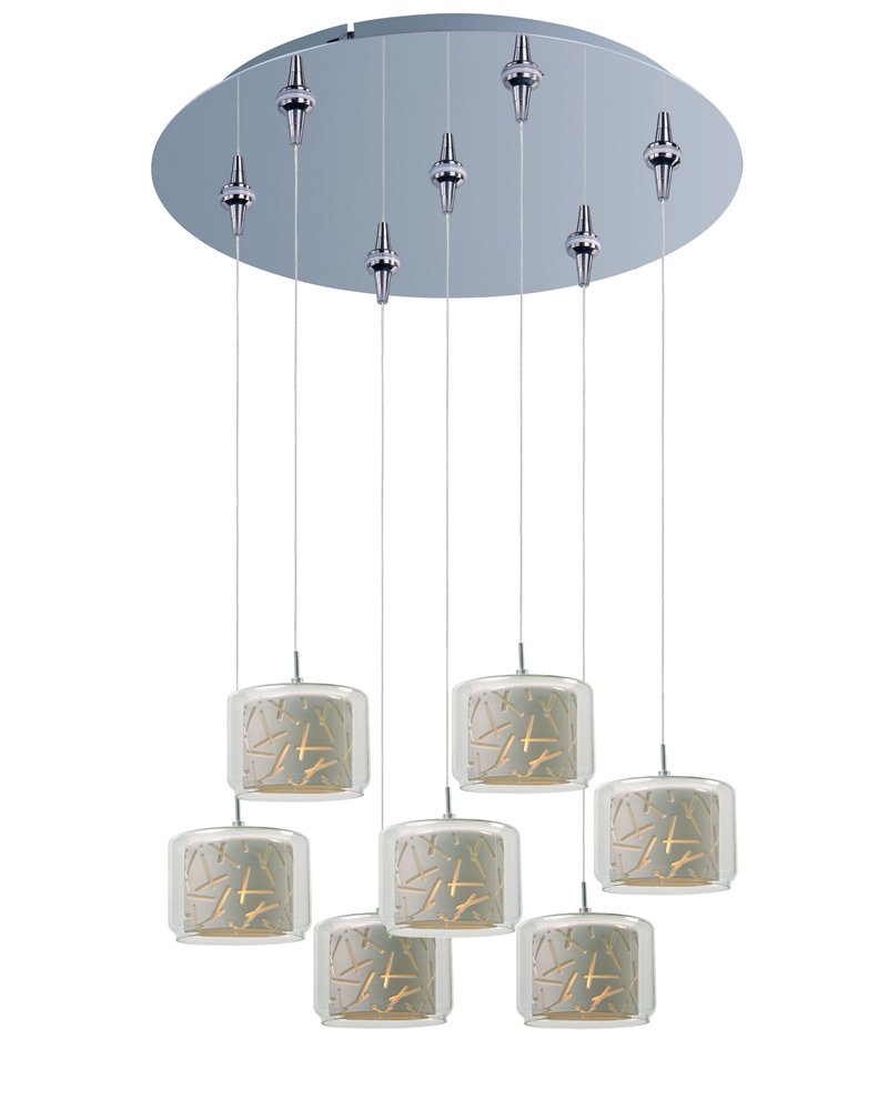 Confetti 7-Light RapidJack Pendant and Canopy in Polished Chrome