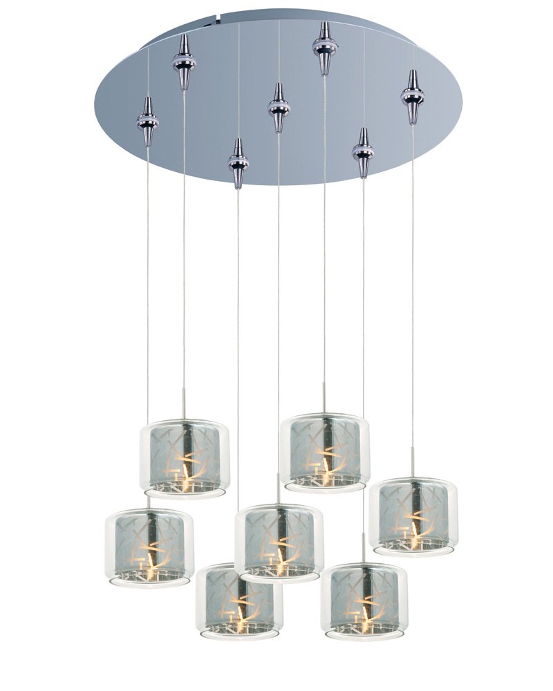 Confetti 7-Light RapidJack Pendant and Canopy in Polished Chrome