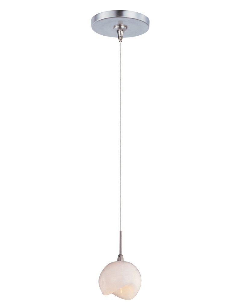 Opal White 1-Light RapidJack Pendant and Canopy in Satin Nickel