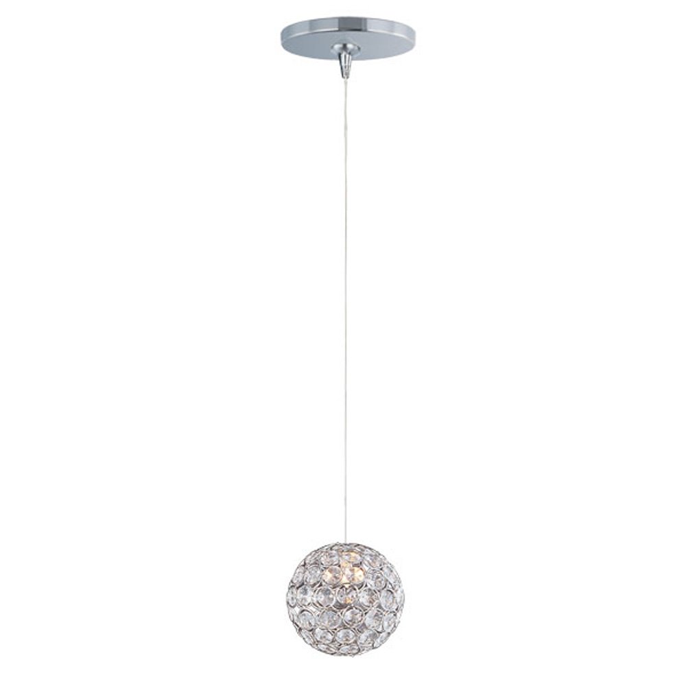 Brilliant 1-Light RapidJack Pendant and Canopy in Polished Chrome