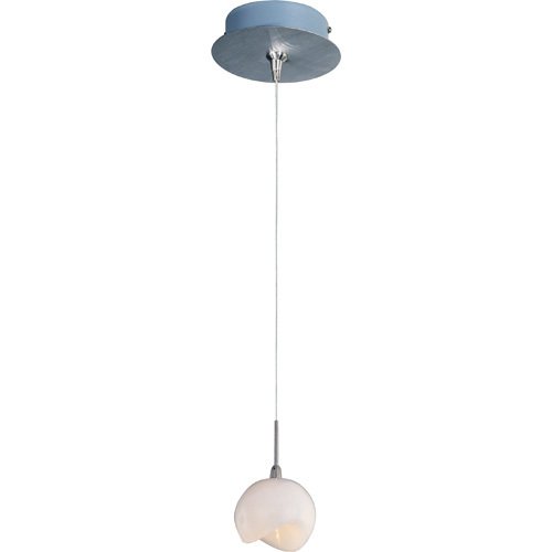 3 3/4" 1-Light RapidJack Pendant and Canopy in Satin Nickel with Opal White Glass
