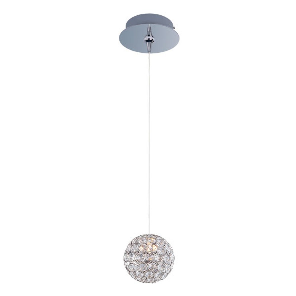 Brilliant 1-Light RapidJack Pendant and Canopy in Polished Chrome