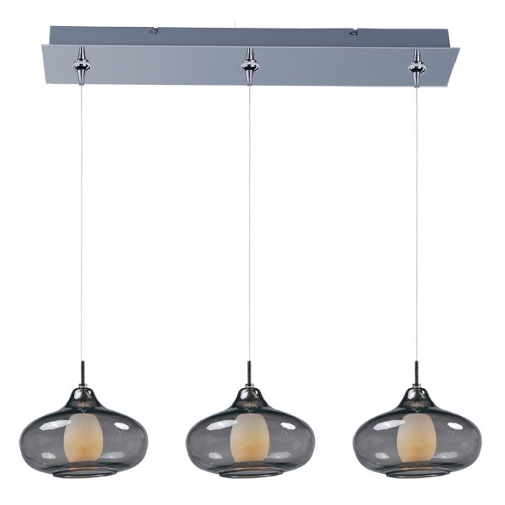 Graduating 3-Light RapidJack Pendant and Canopy in Polished Chrome