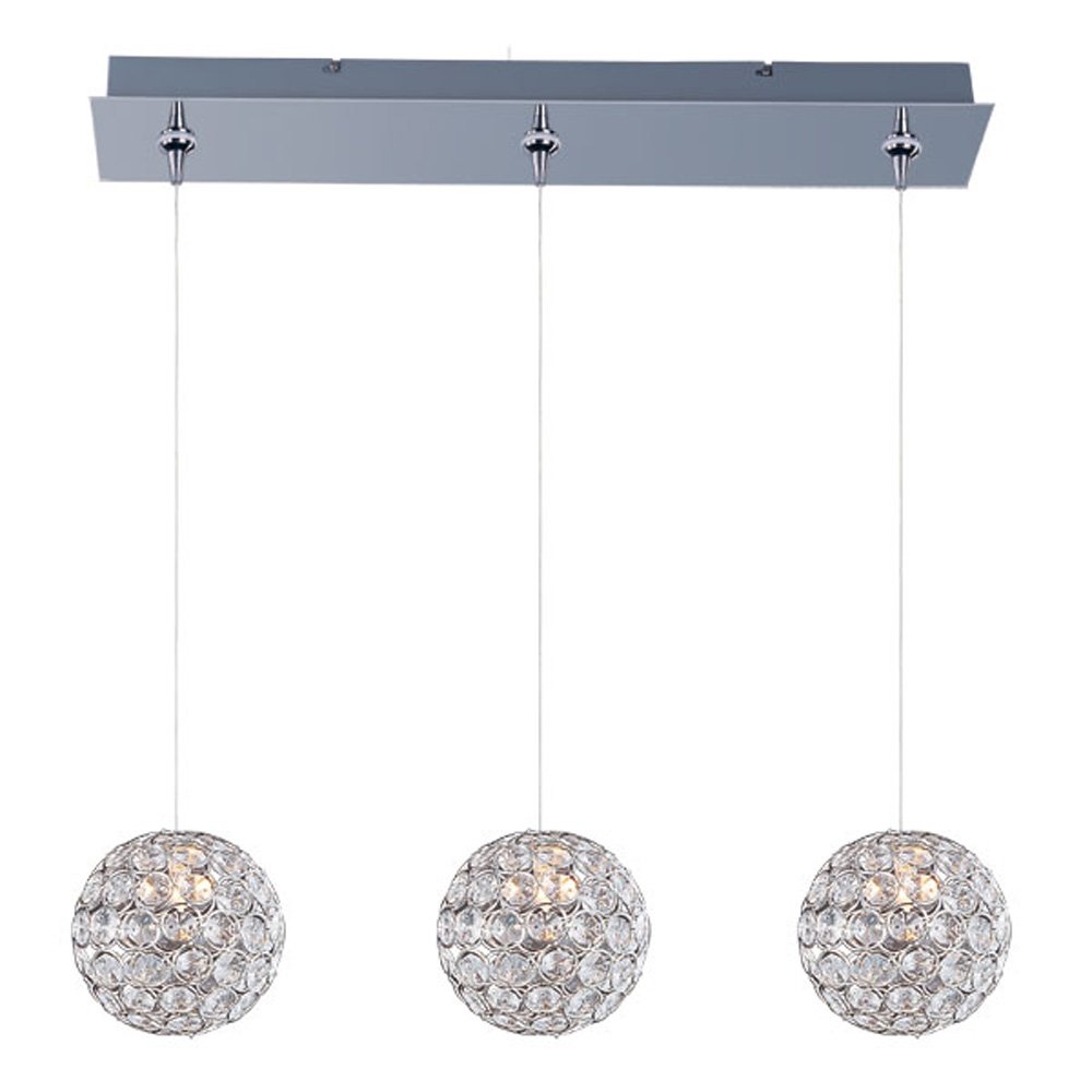 Brilliant 3-Light RapidJack Pendant and Canopy in Polished Chrome