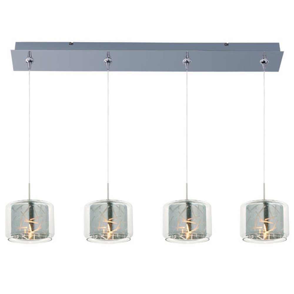 Confetti 4-Light RapidJack Pendant and Canopy in Polished Chrome