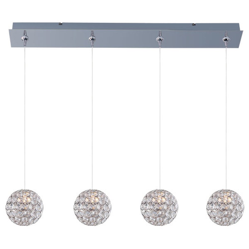 Brilliant 4-Light RapidJack Pendant and Canopy in Polished Chrome