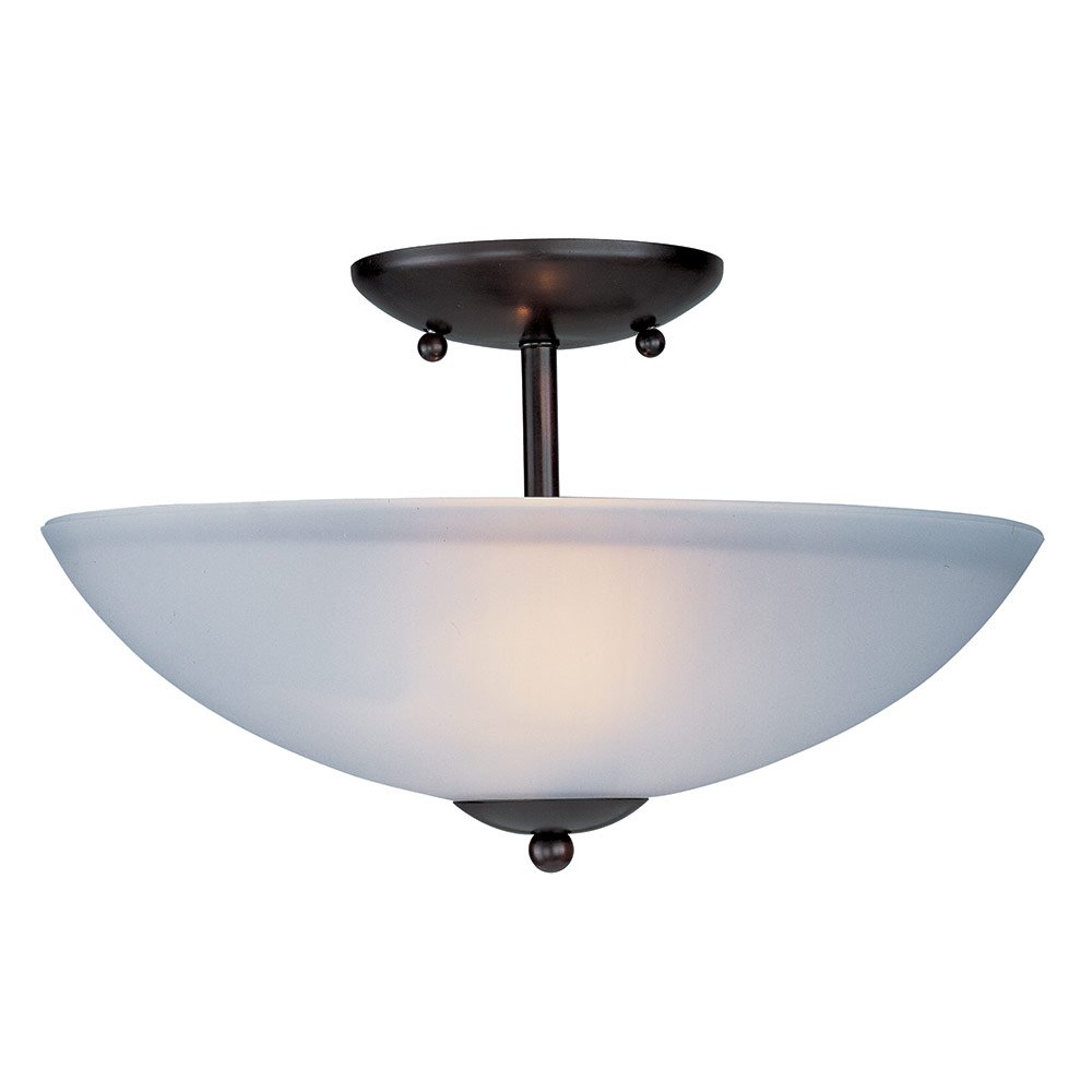 Semi Flush Mount in Oil Rubbed Bronze with Frosted Glass