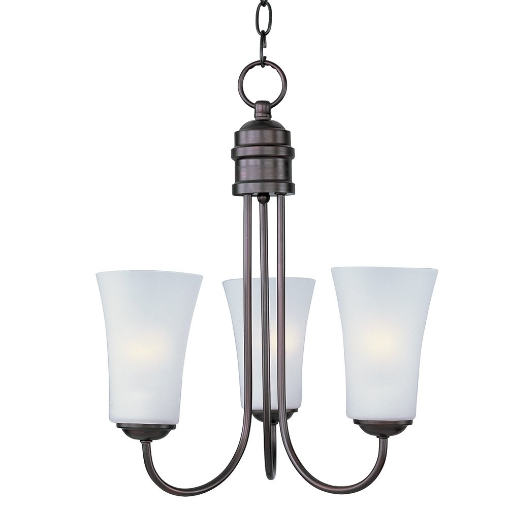3 Light Chandelier in Oil Rubbed Bronze with Frosted Glass
