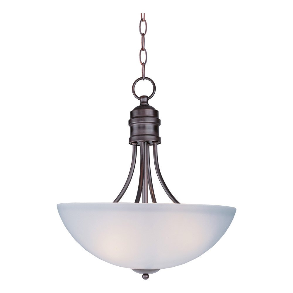 Invert Bowl Pendant in Oil Rubbed Bronze with Frosted Glass